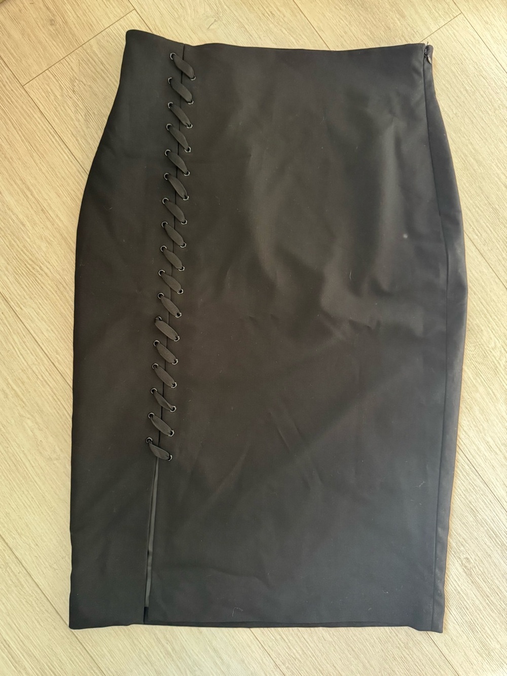 Worthington Black Lace-Up Pencil Skirt Size 10